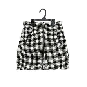 Hollister Ultra High Rise‎ Pencil Skirt Women's Size XS Black|White Houndstooth